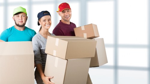 Home removal planning with boxes and furniture ready to load