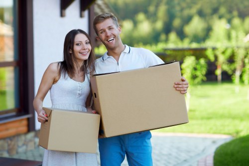 Furniture and boxes prepared for man and van removals in Wandsworth