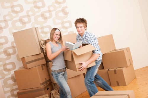 Local removals van loading household items near Wandsworth homes